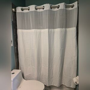 Elegant White Hotel Style, Hookless Shower Curtain